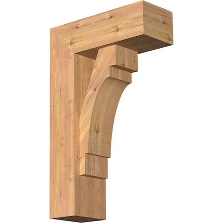 Merced Block Smooth Bracket w/ Offset Brace, Western Red Cedar, 7 1/2"W x 20"D x 32"H